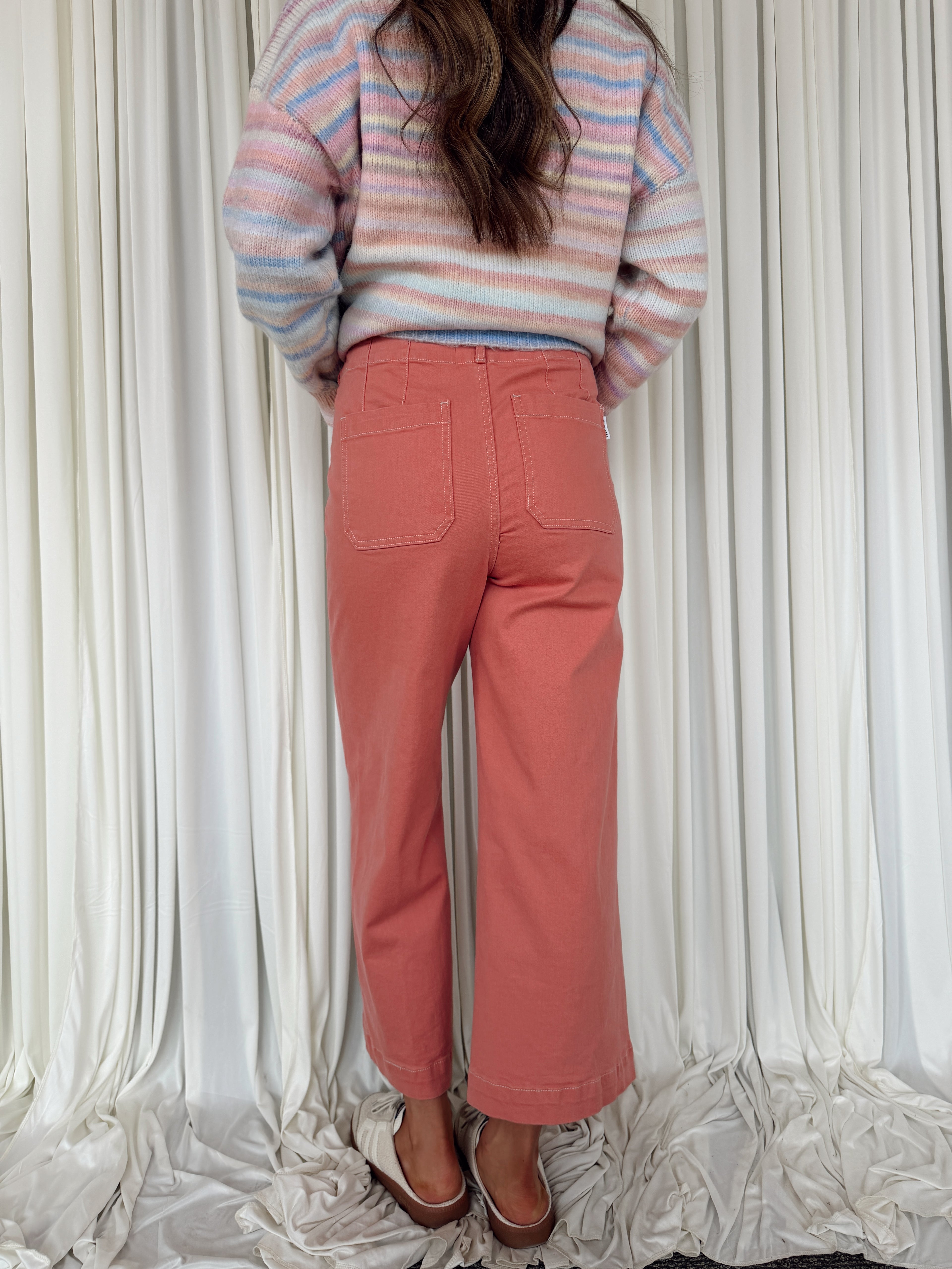 Audrey Wide Leg Denim - Terracotta
