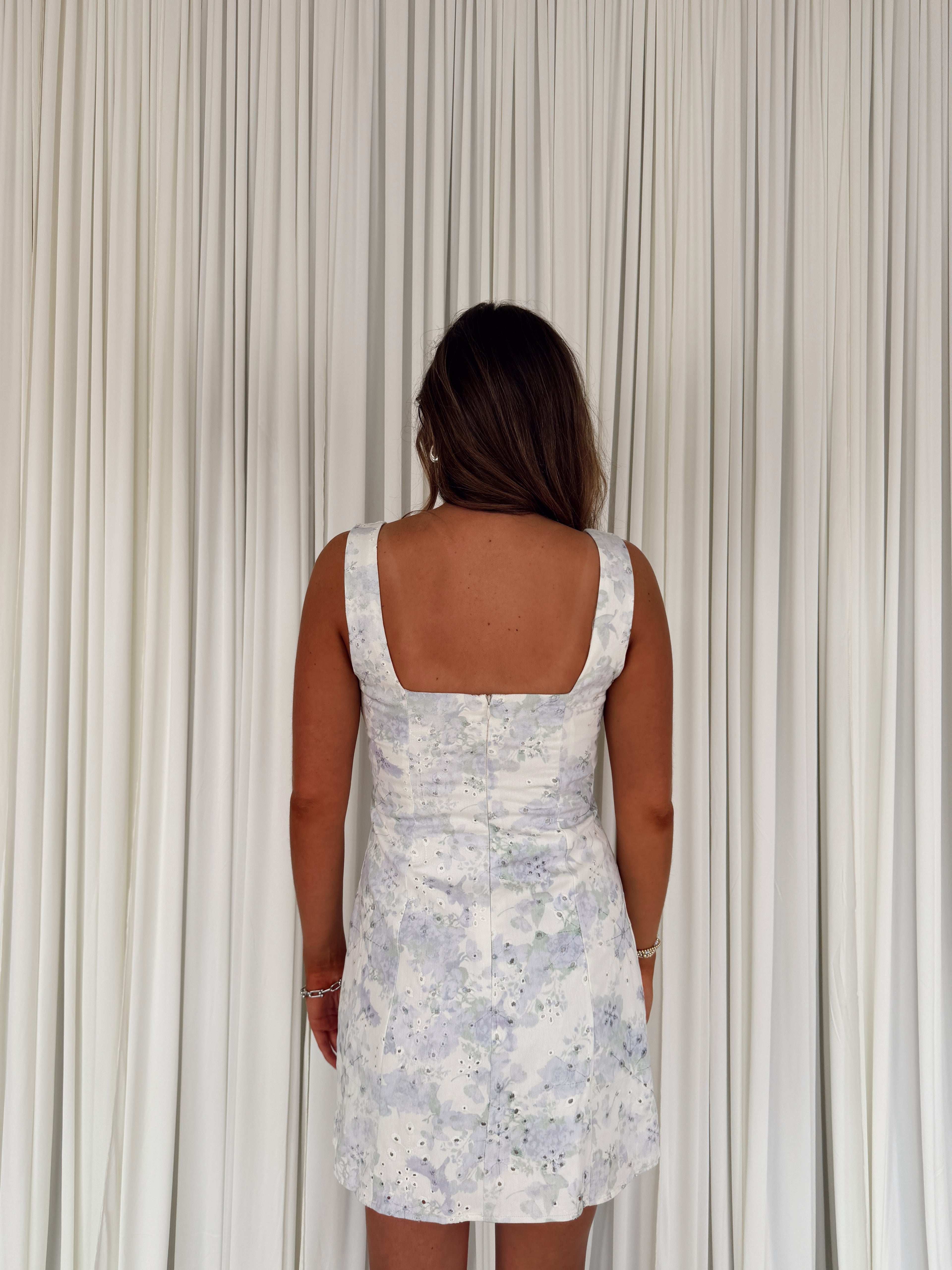 Floral Eyelet Mini Dress