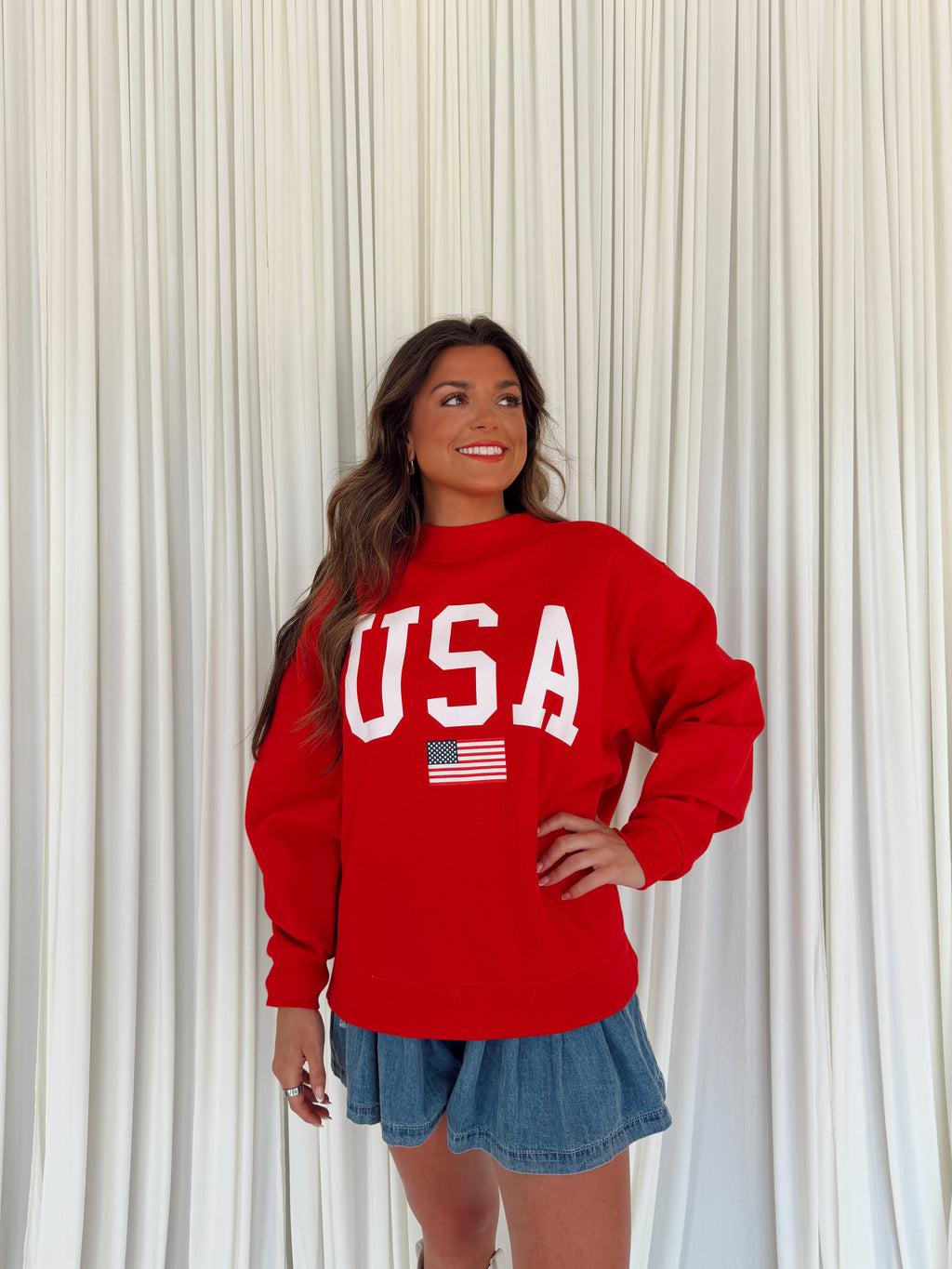 USA Flag Mockneck