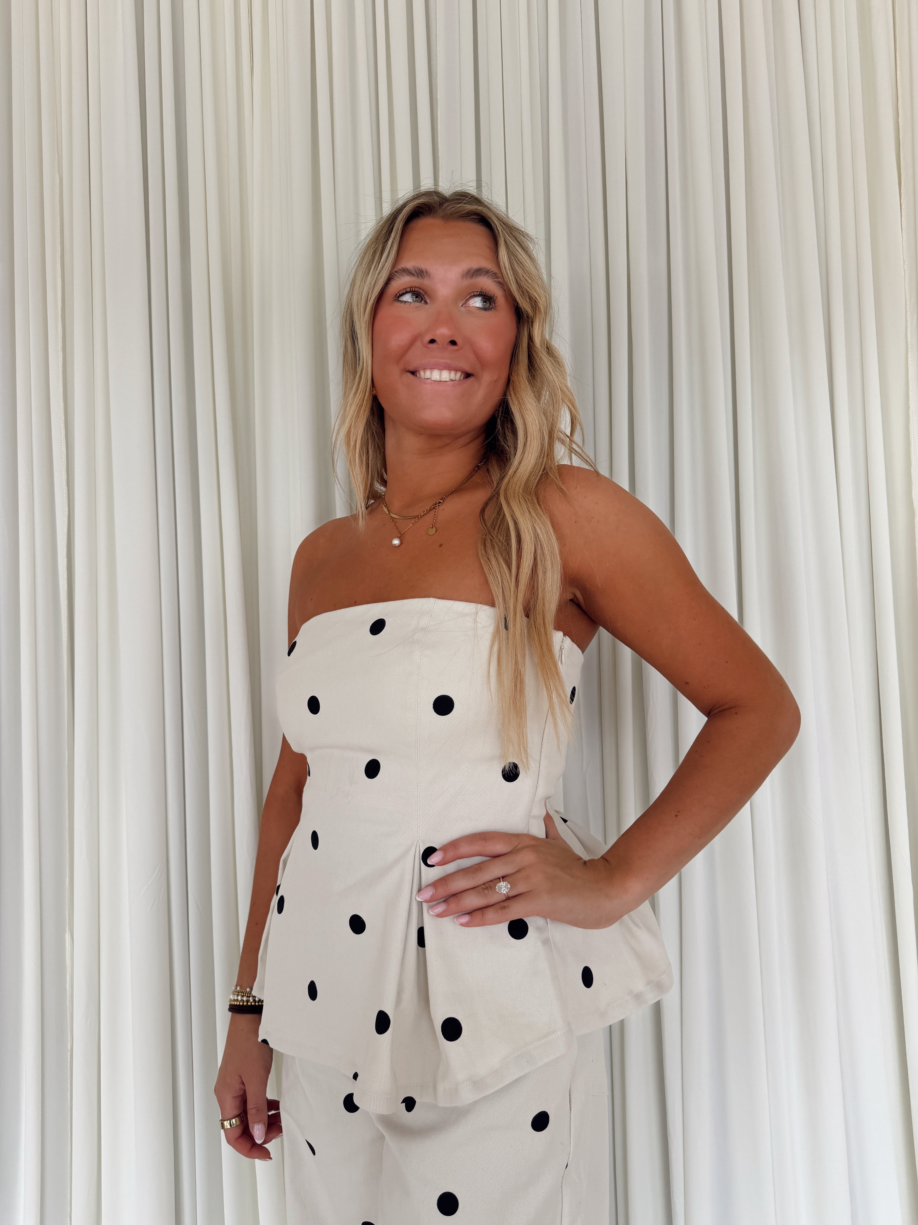 Polkadot Strapless Top