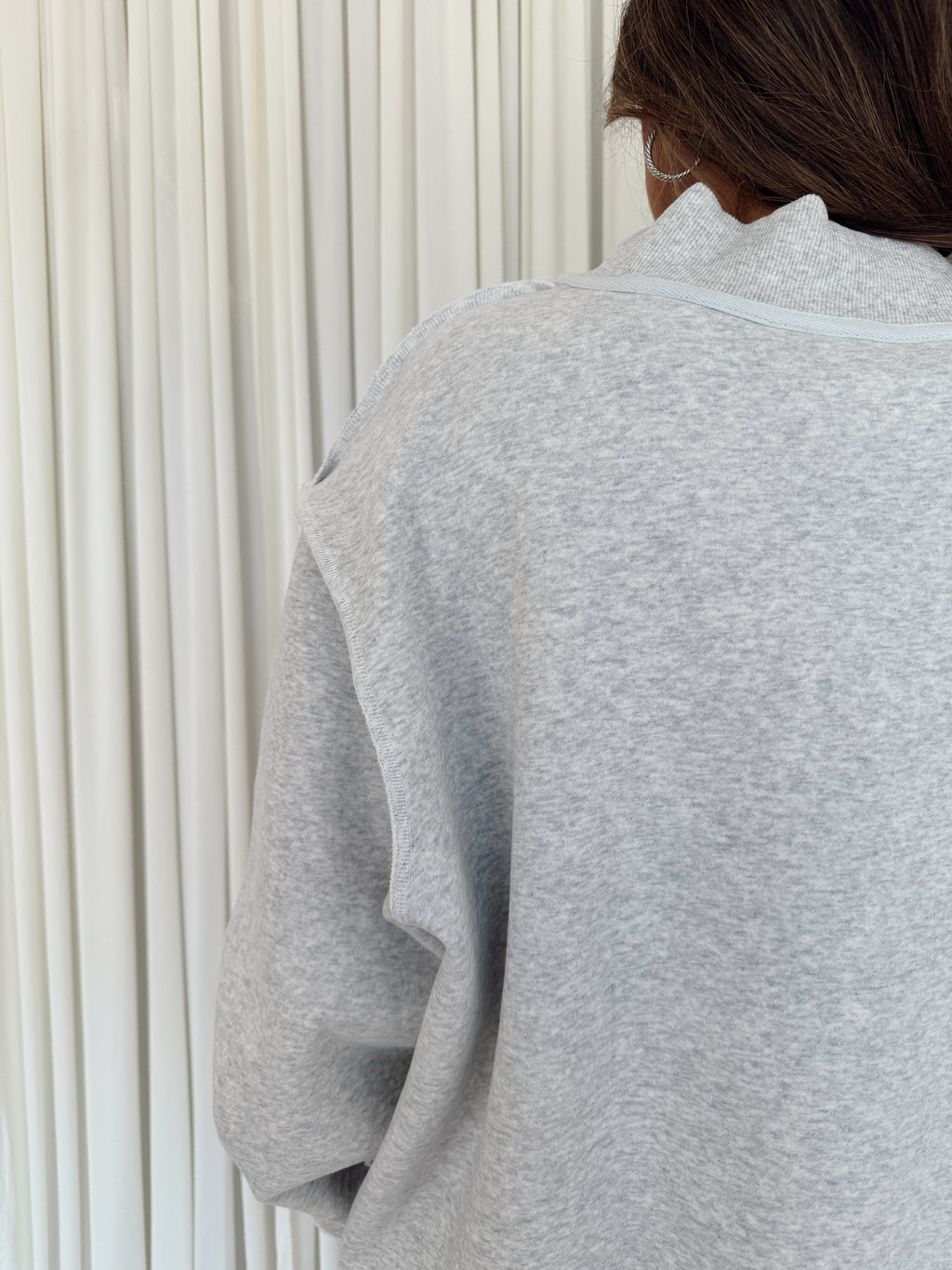 Polka-Dot Mock Neck Sweatshirt