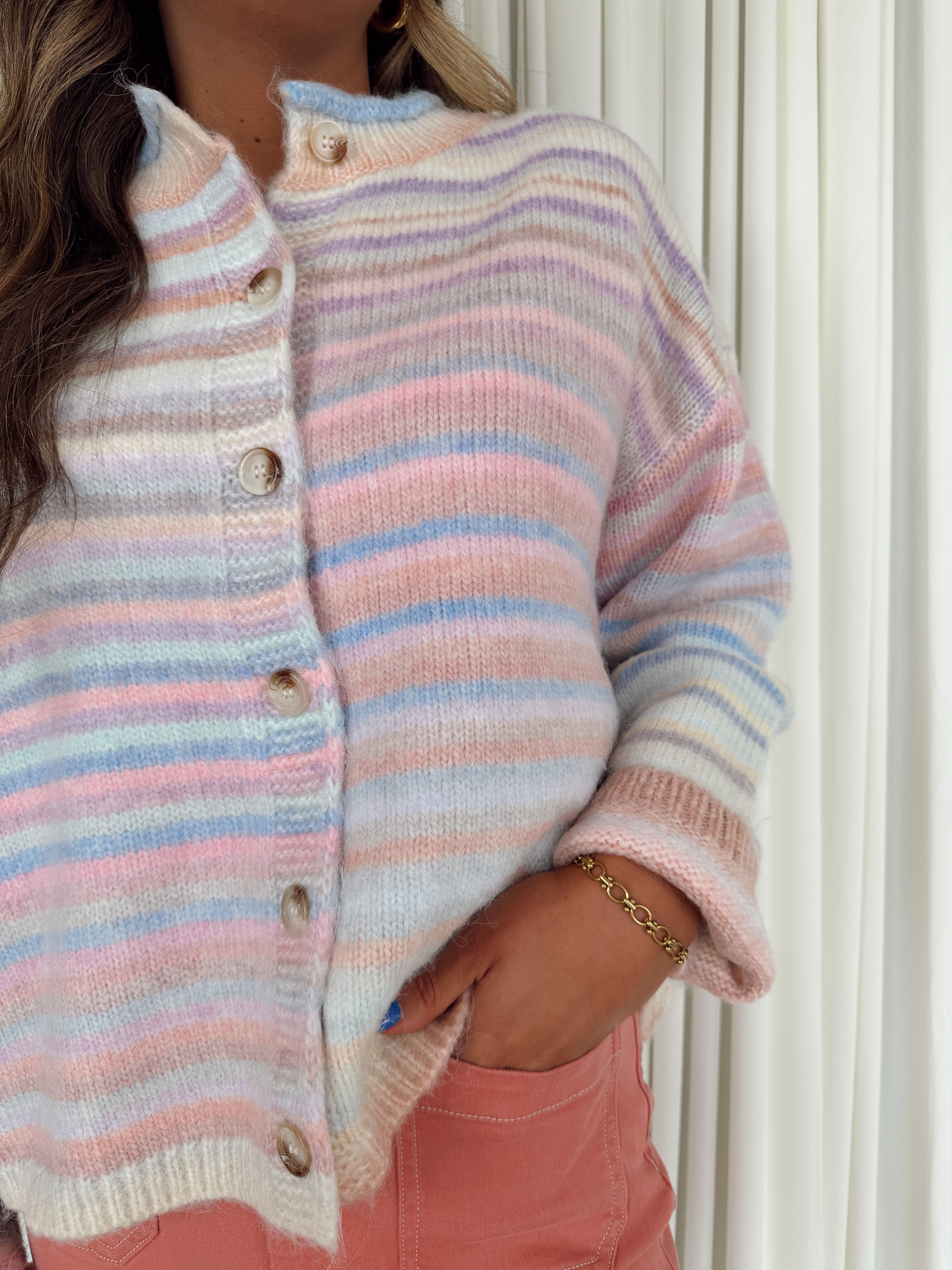 Button-Up Knit Sweater Cardigan