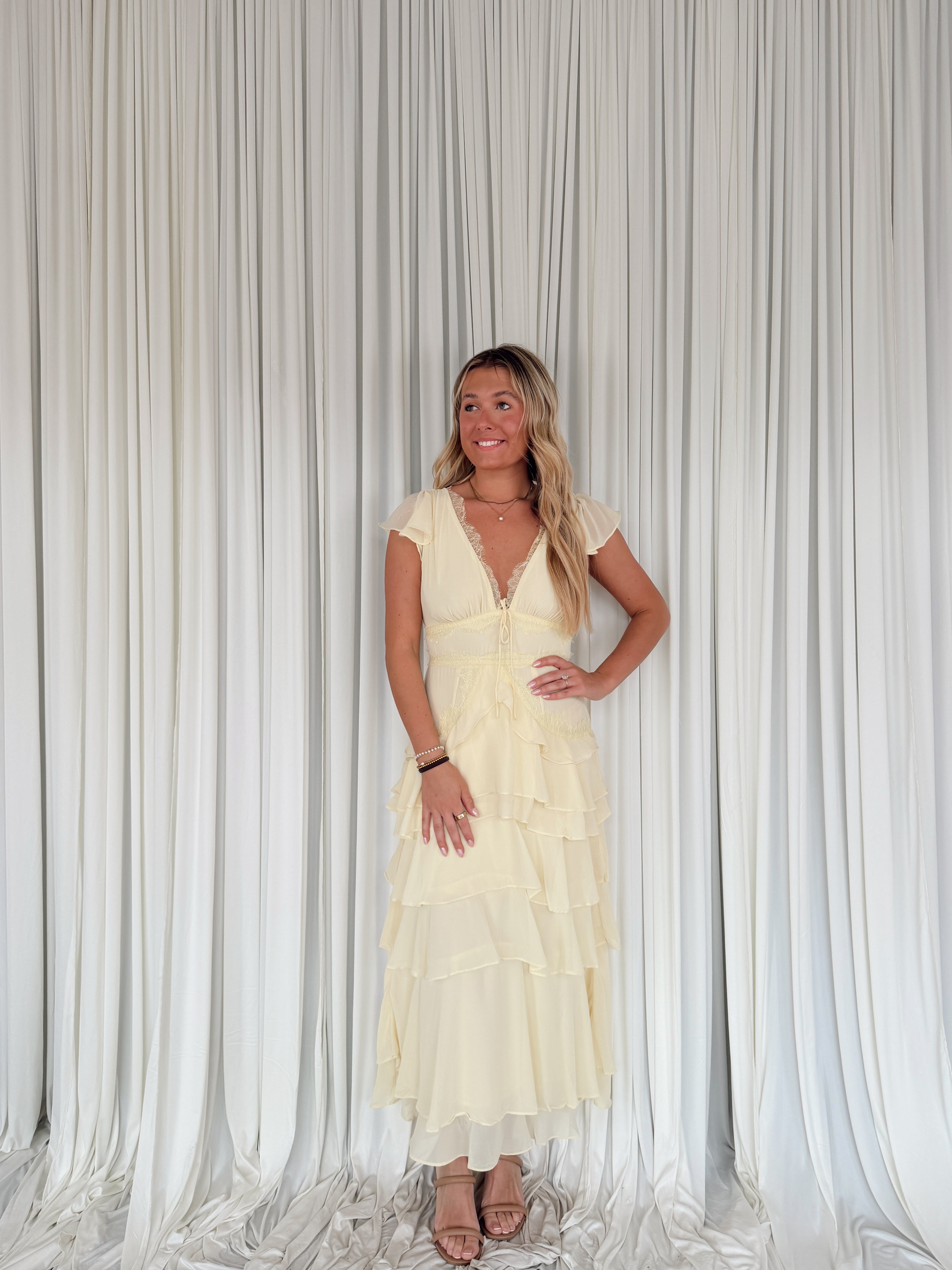 Tiered Ruffle Midi Dress – Seven & James