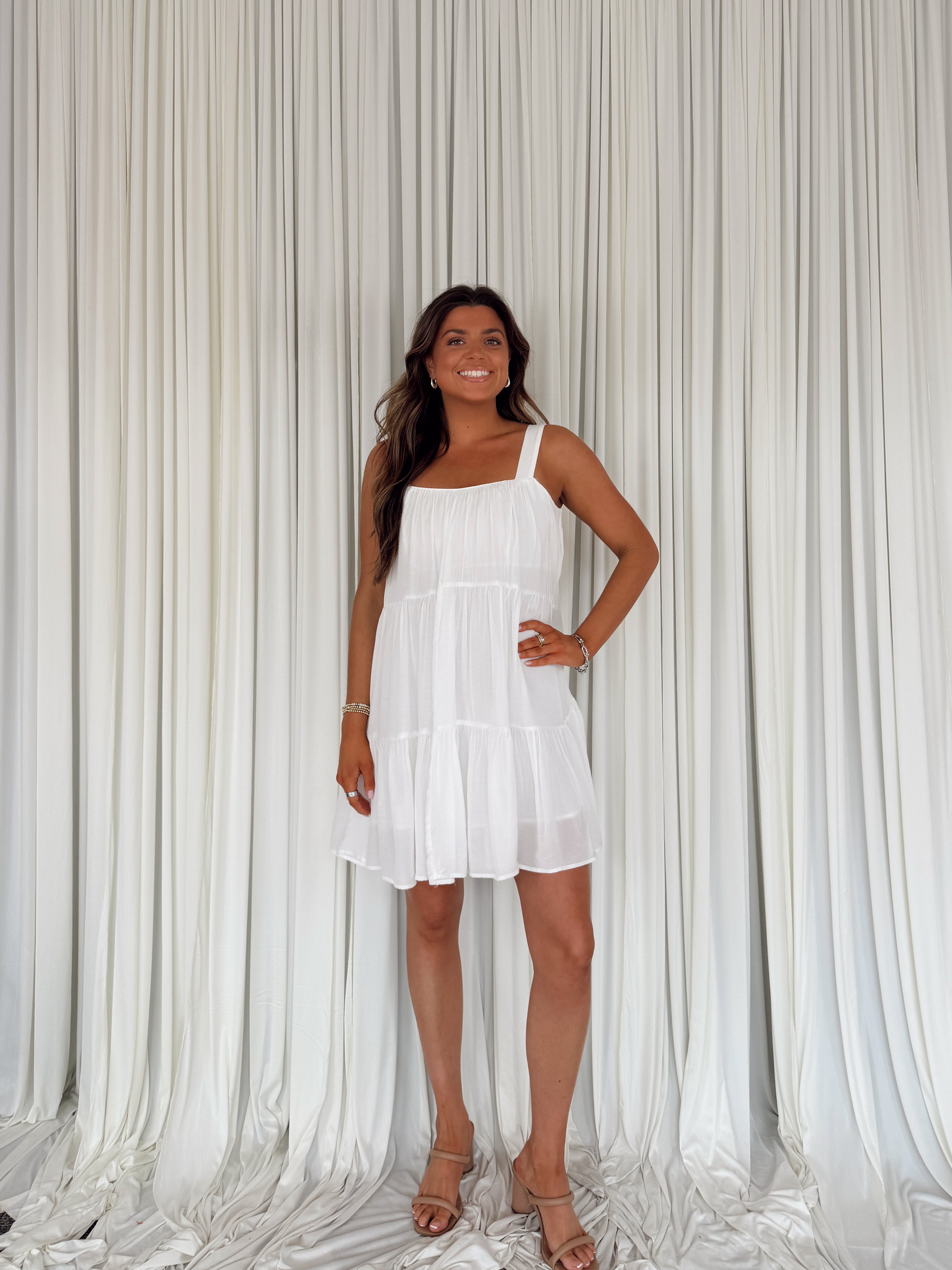 Tiered Square Neck Mini Dress