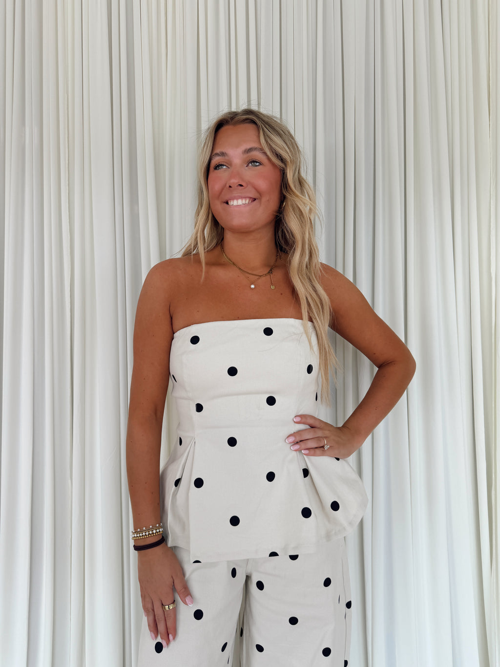 Polkadot Strapless Top