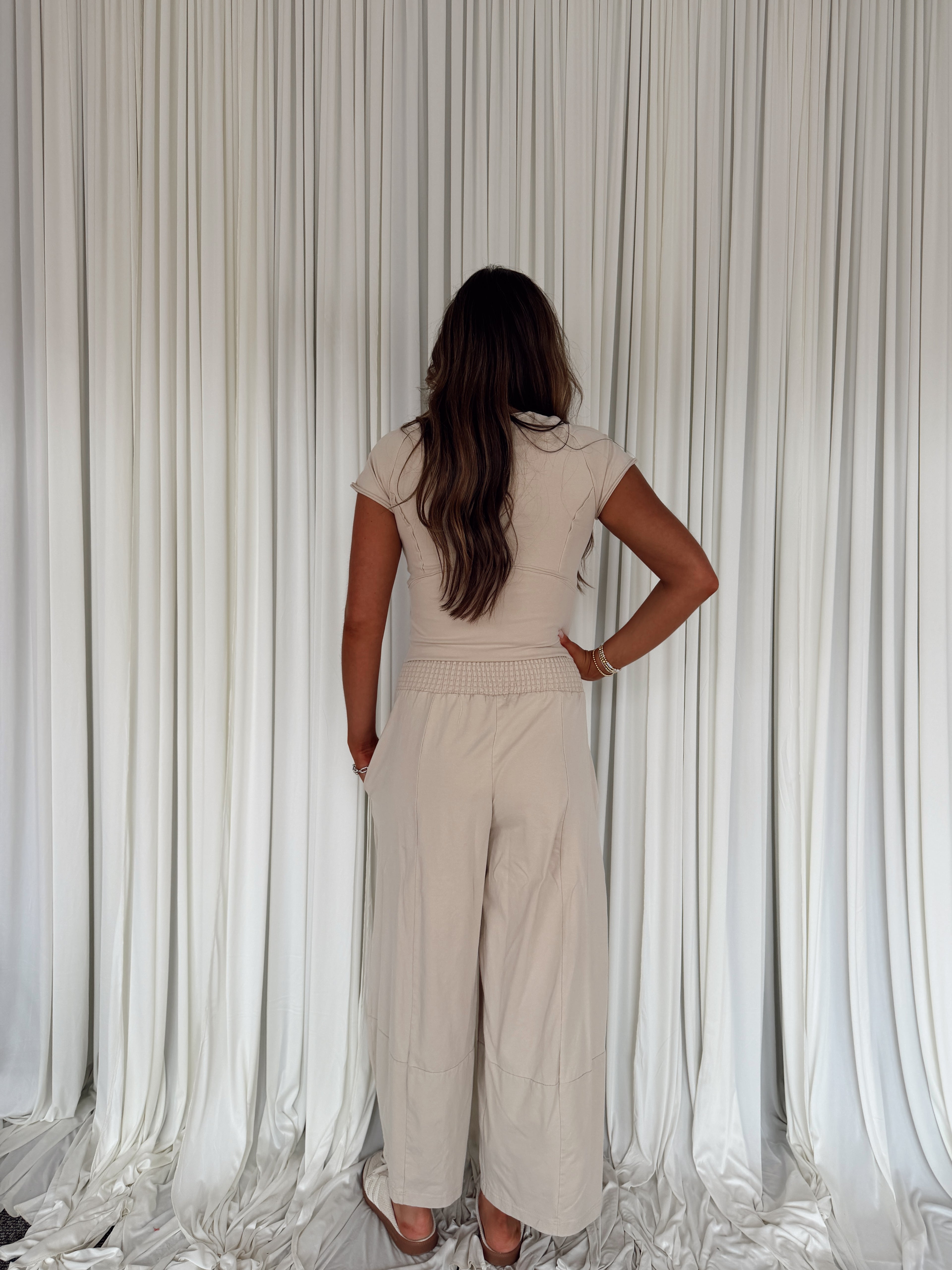 Mineral Washed Wide Leg Pants