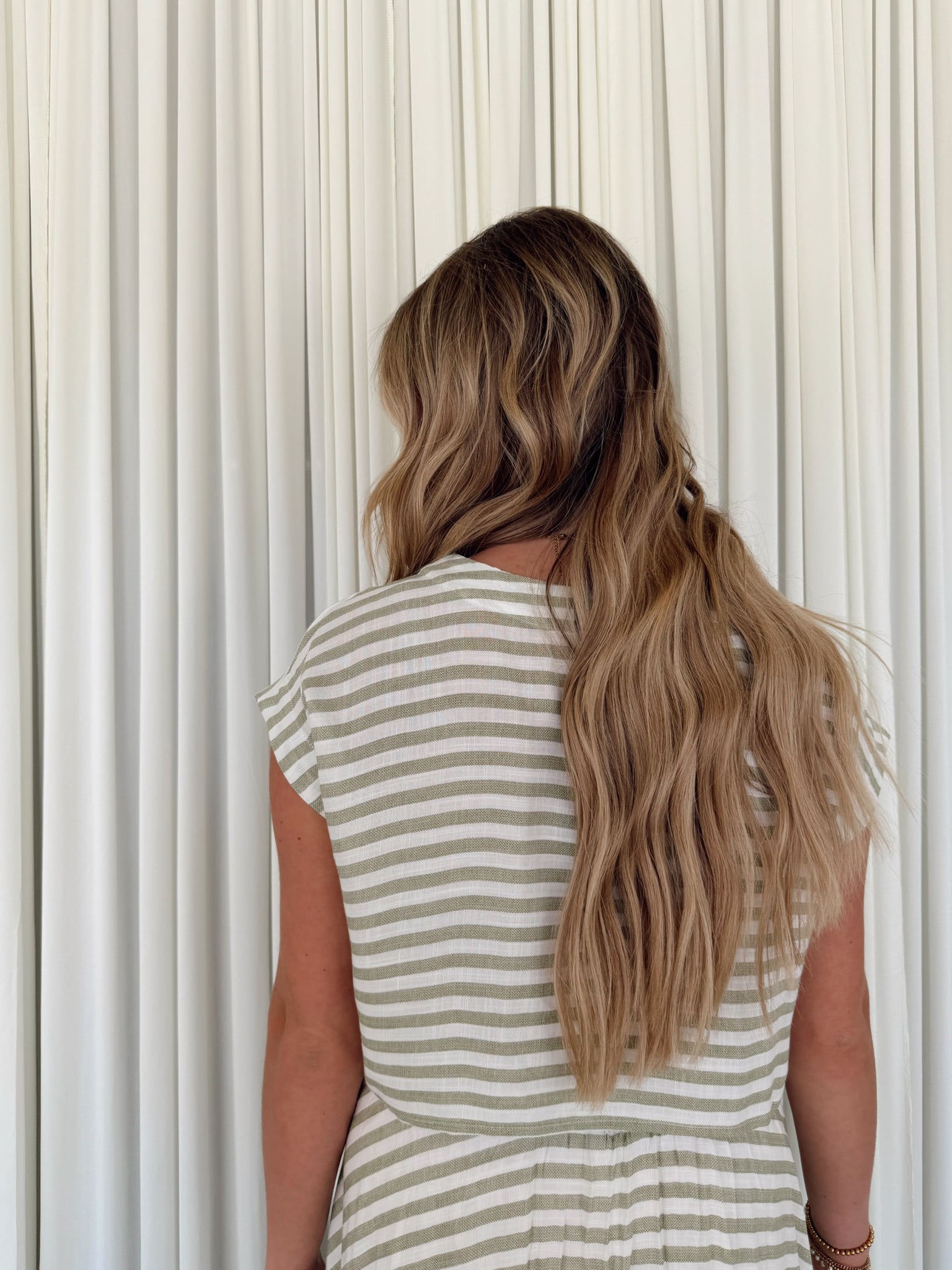 Stripe Boat Neck Boxy Crop Top