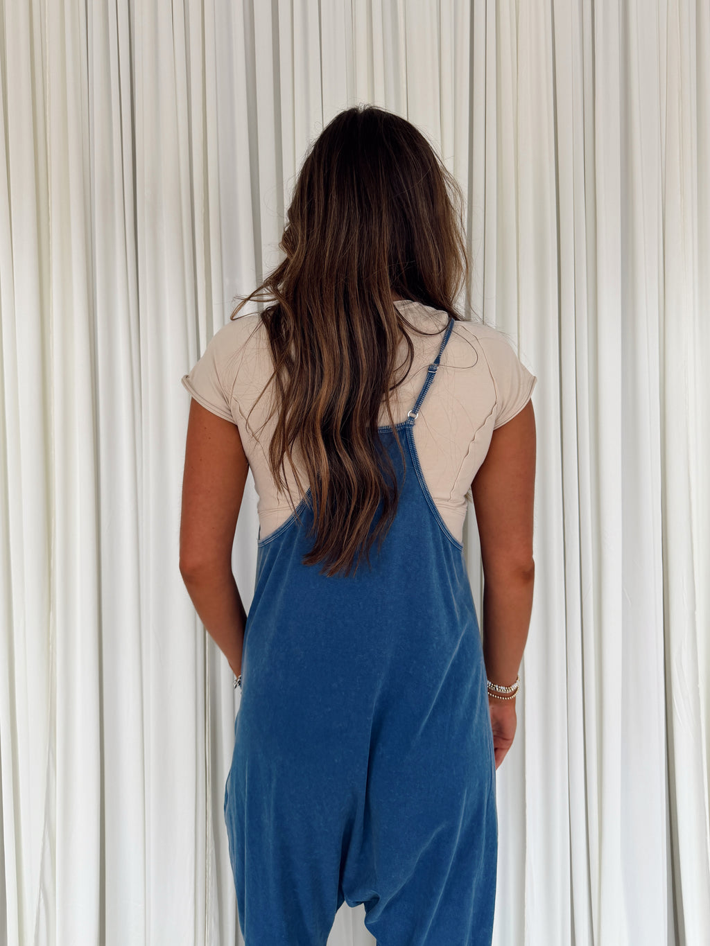 Mineral Wash Spaghetti Strap Jumpsuit