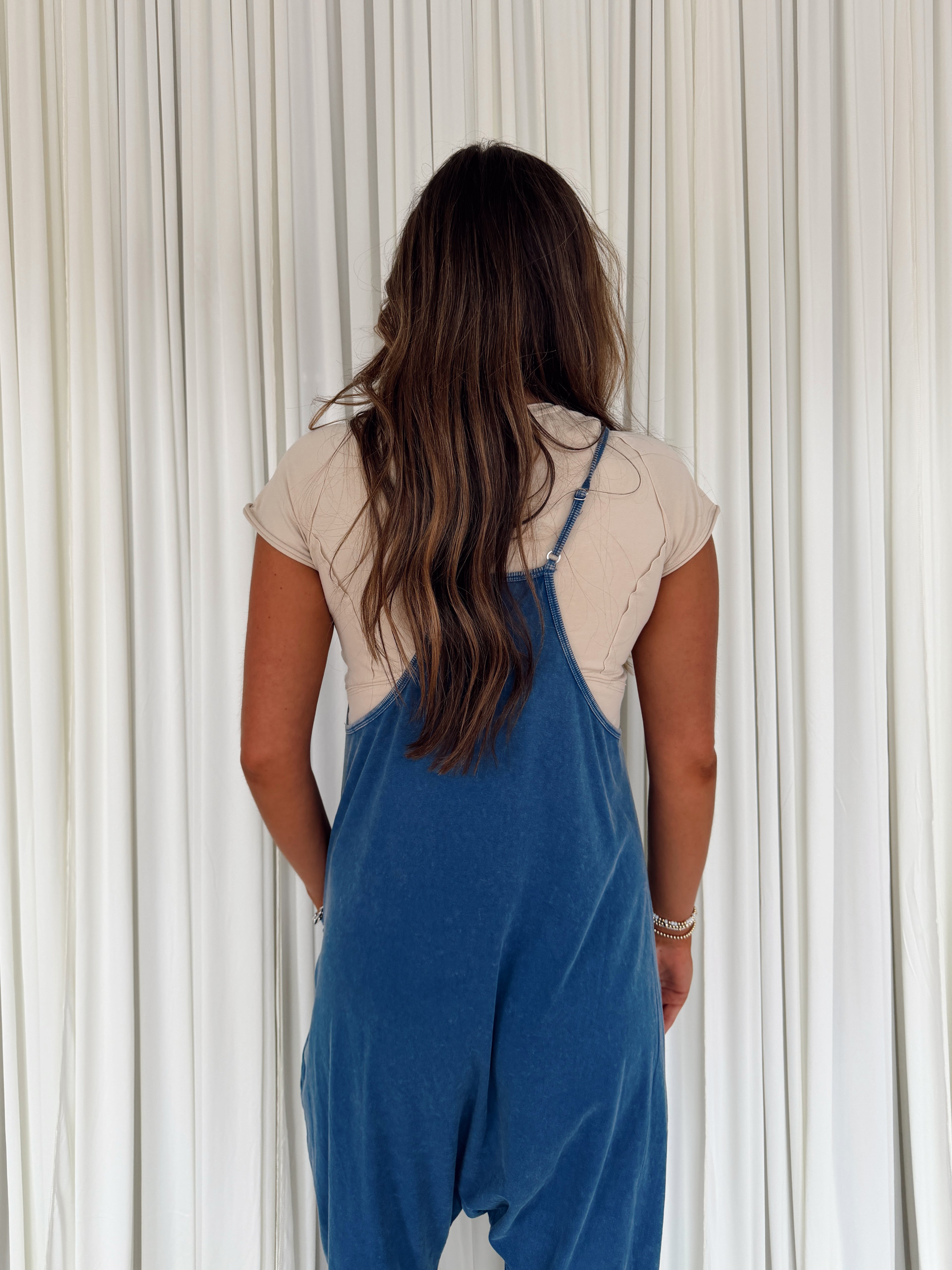 Mineral Wash Spaghetti Strap Jumpsuit