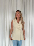 Stretch Linen Oversized Vest Top