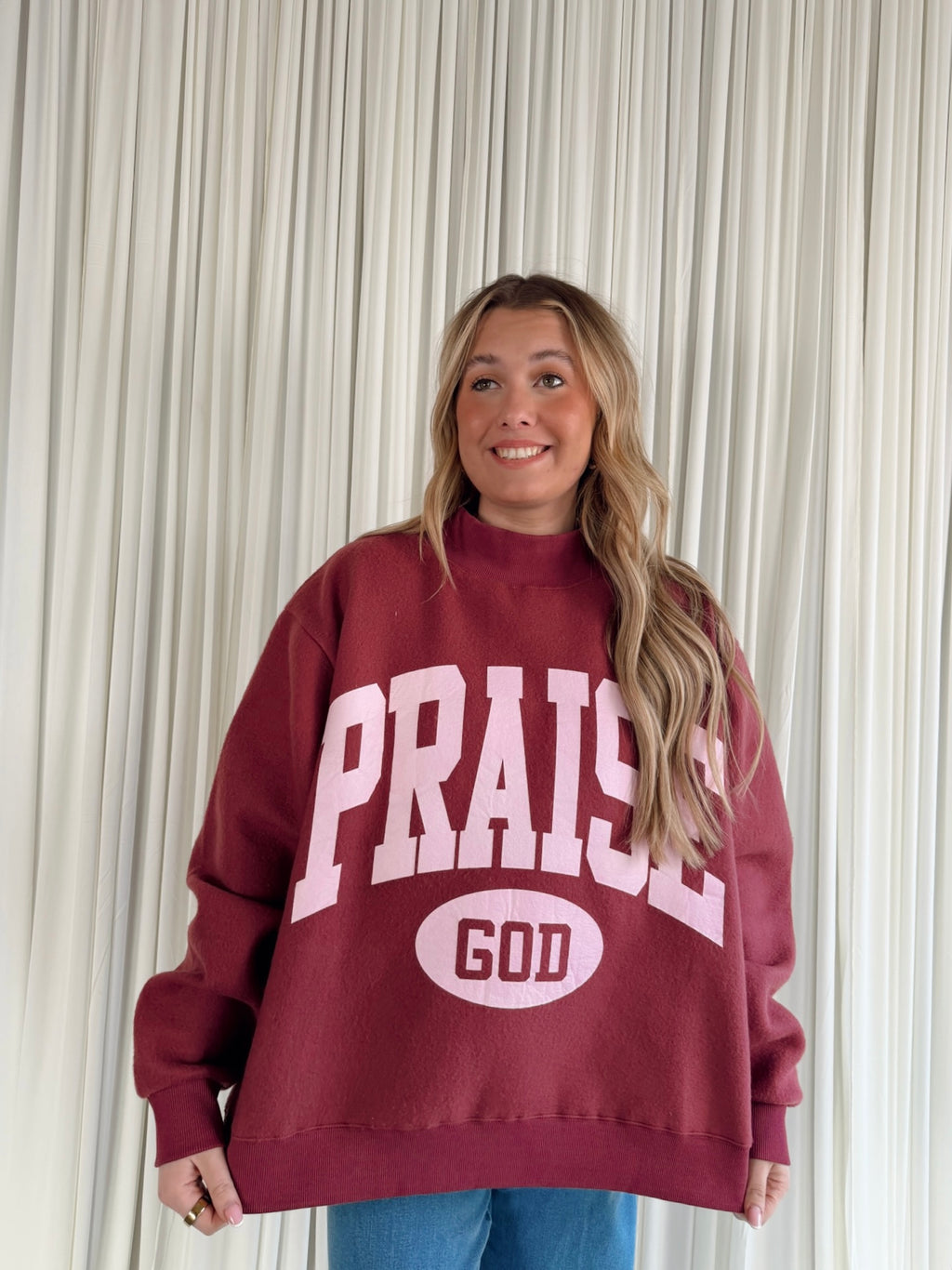 Praise God 2-Sided Mock Sweatshirt