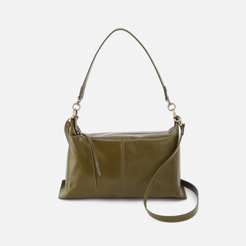 Avon Shoulder Bag - Polished Leather | Olive Veil