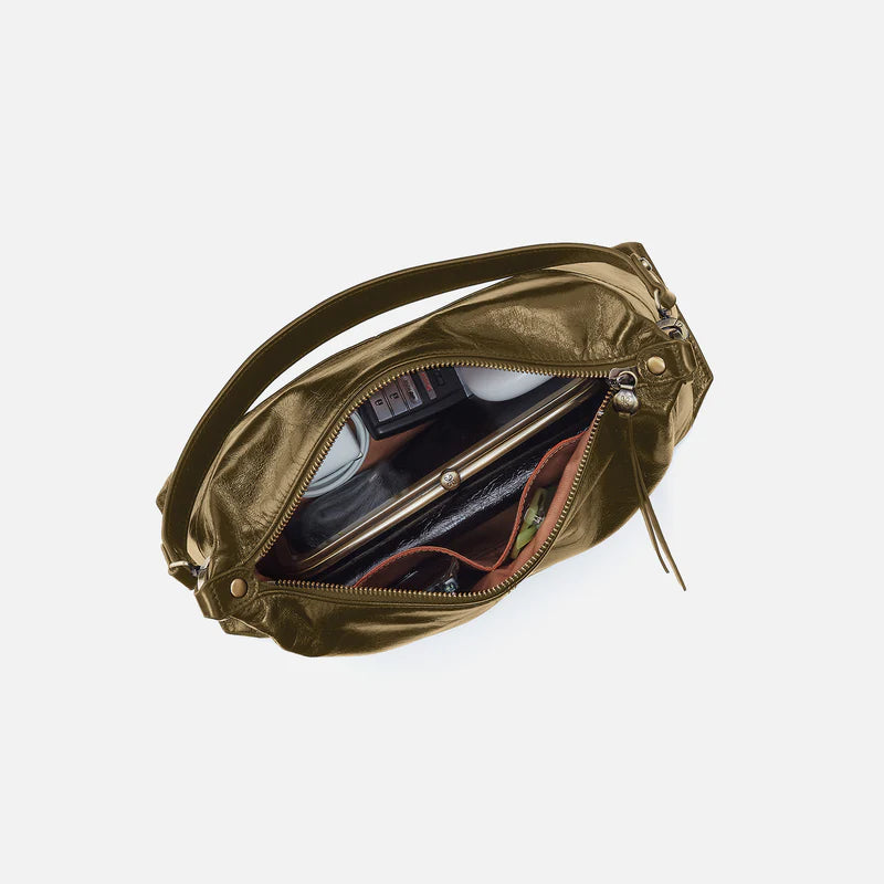 Avon Shoulder Bag - Polished Leather | Olive Veil
