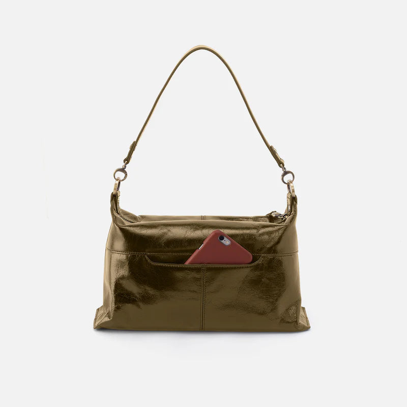 Avon Shoulder Bag - Polished Leather | Olive Veil