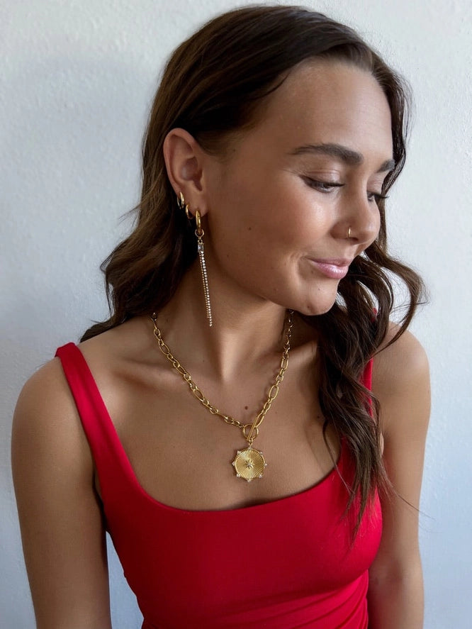 Raylee Toggle Starburst Coin Necklace