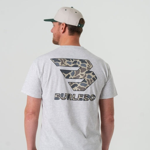 Short Sleeve Tee - Flying B Classic Deer Camo - Ash Grey