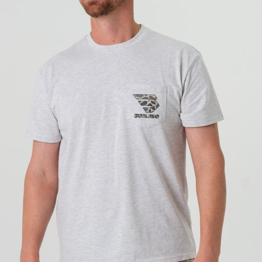 Short Sleeve Tee - Flying B Classic Deer Camo - Ash Grey