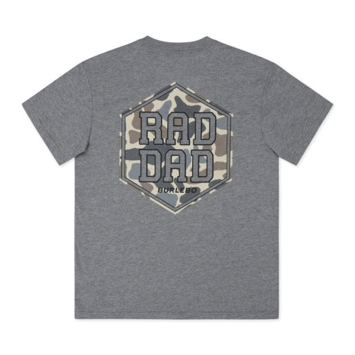 Short Sleeve Tee - Rad Dad Deer Camo - Dark Heather Grey