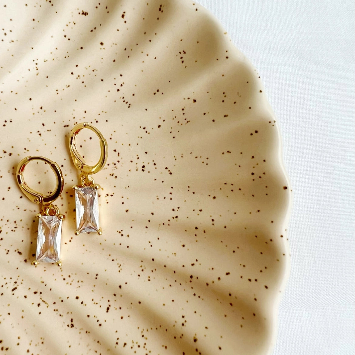 Taylor CZ Baguette Earrings Gold Filled