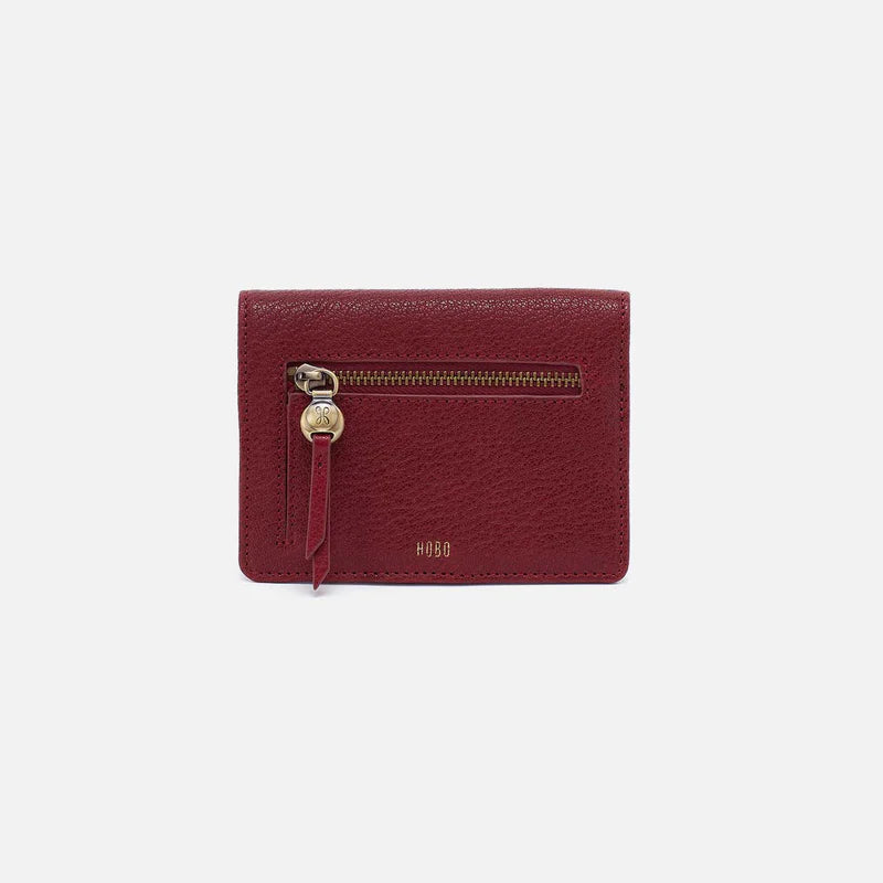 Hutton Small Wallet - Micrograin Leather | Red Dahlia