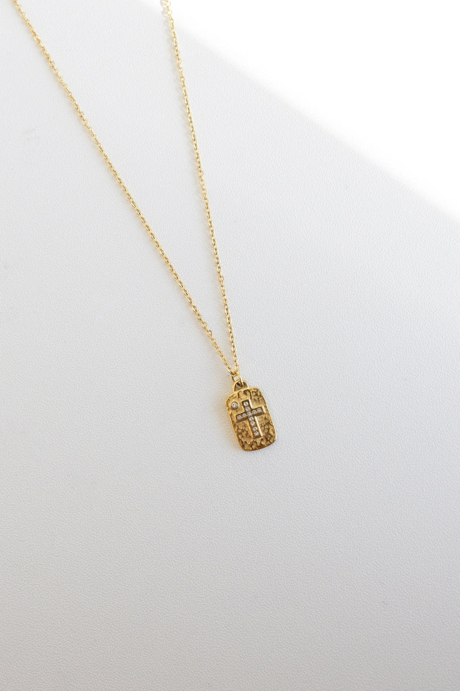 Petite Crystal Cross Pendant Necklace