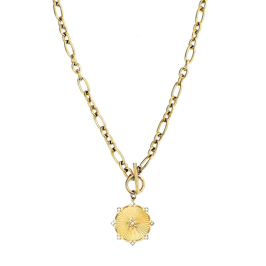 Raylee Toggle Starburst Coin Necklace