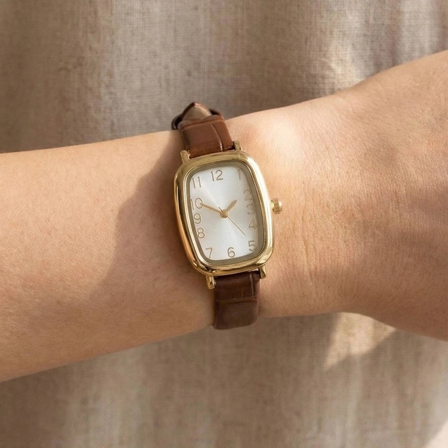 Vintage Embossed Square Watch