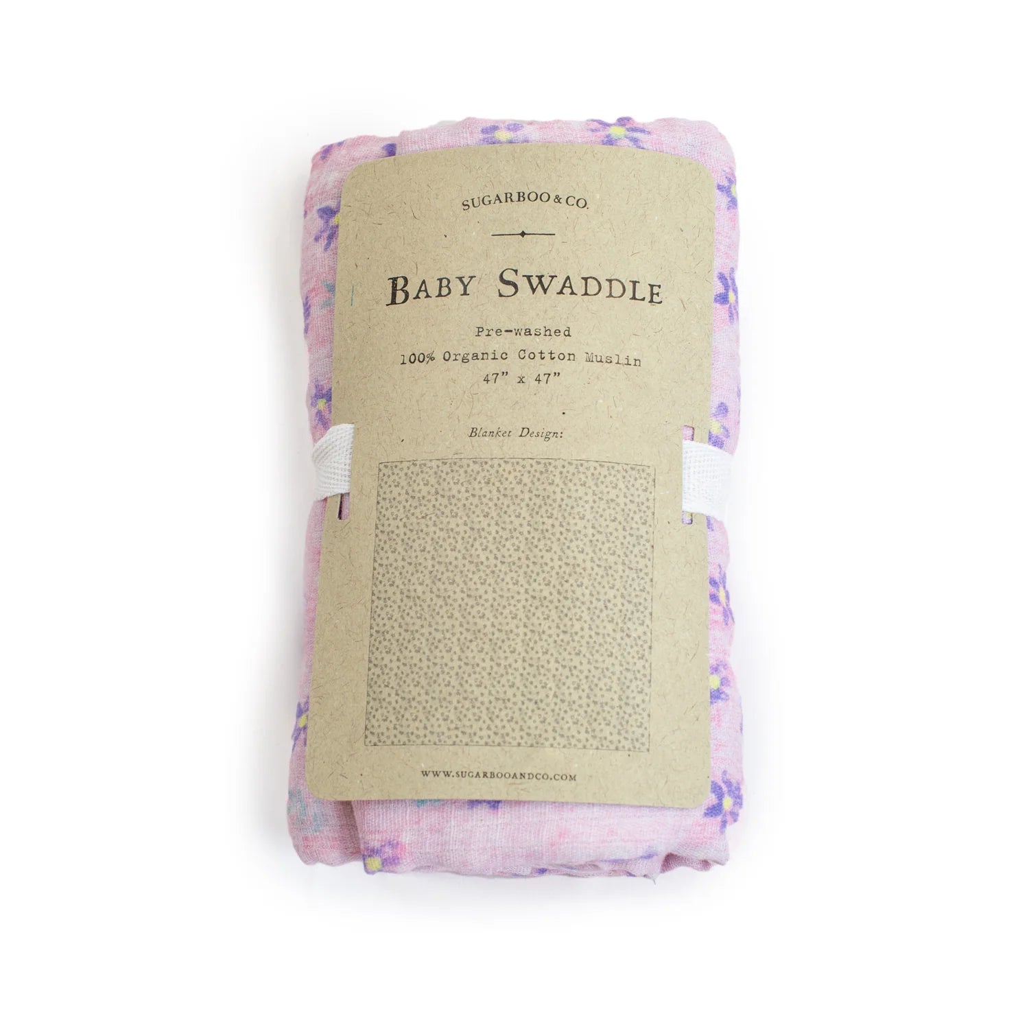 Pink Floral Swaddle Blanket 47" x 47"