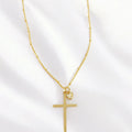 Theresa Charm Religious Cross Necklace Gold Filled