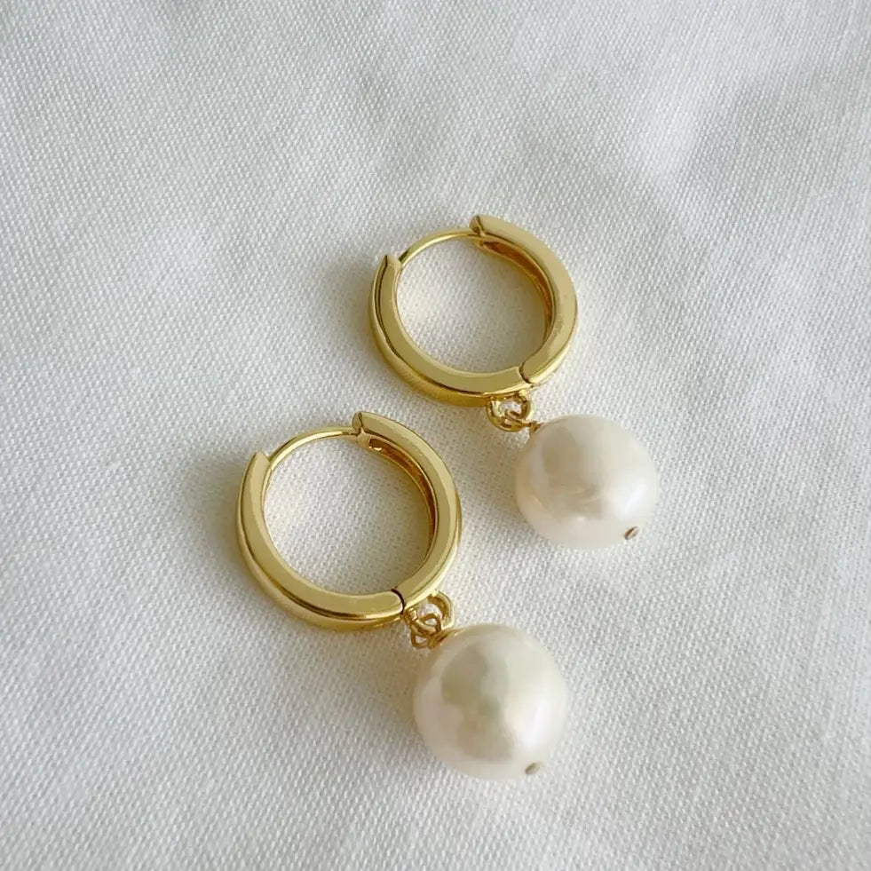 Addison Freshwater Pearl Earrings Gold Filled