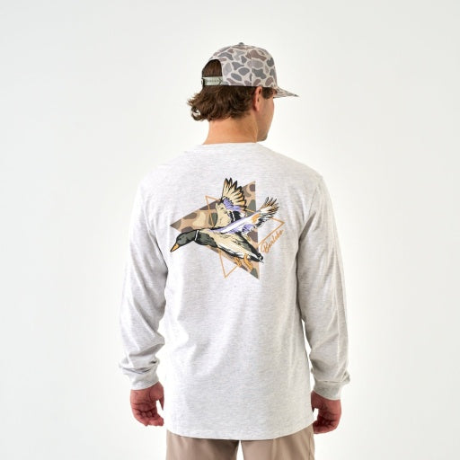 Long Sleeve Tee - Pintail Triangle Duck - Ash Grey
