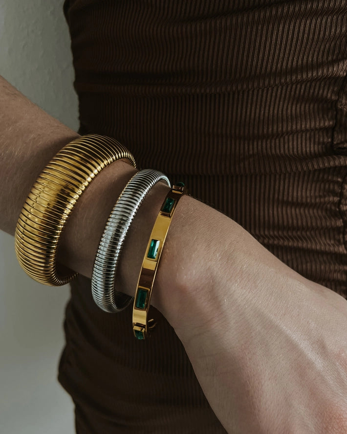 Baia Thick Coil Bangle Bracelet