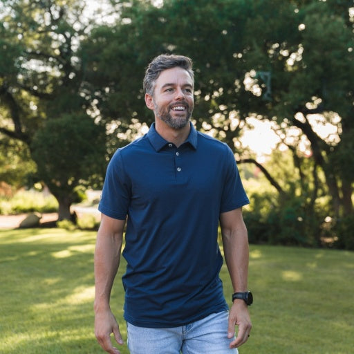 Performance Polo - Heather Navy