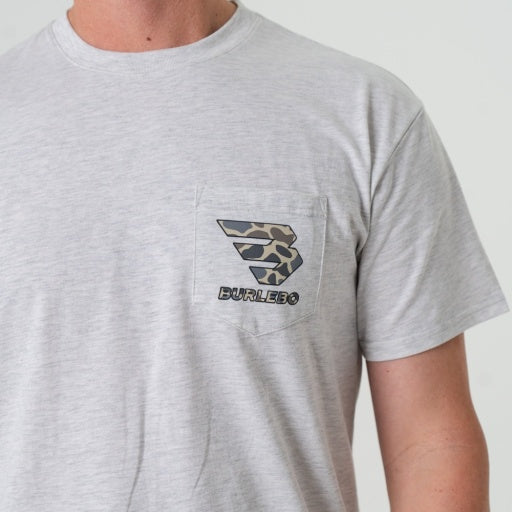 Short Sleeve Tee - Flying B Classic Deer Camo - Ash Grey