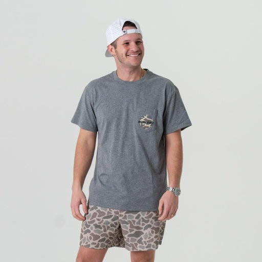 Short Sleeve Tee - Rad Dad Deer Camo - Dark Heather Grey