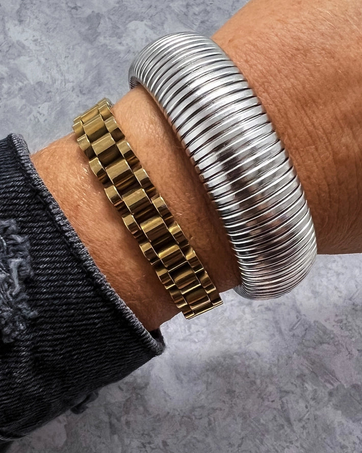 Baia Thick Coil Bangle Bracelet
