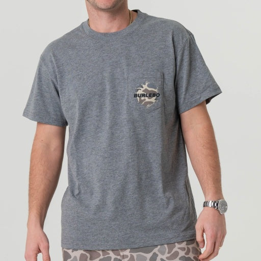 Short Sleeve Tee - Rad Dad Deer Camo - Dark Heather Grey