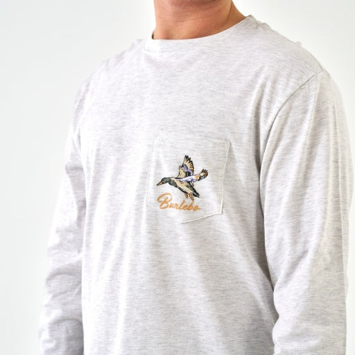 Long Sleeve Tee - Pintail Triangle Duck - Ash Grey