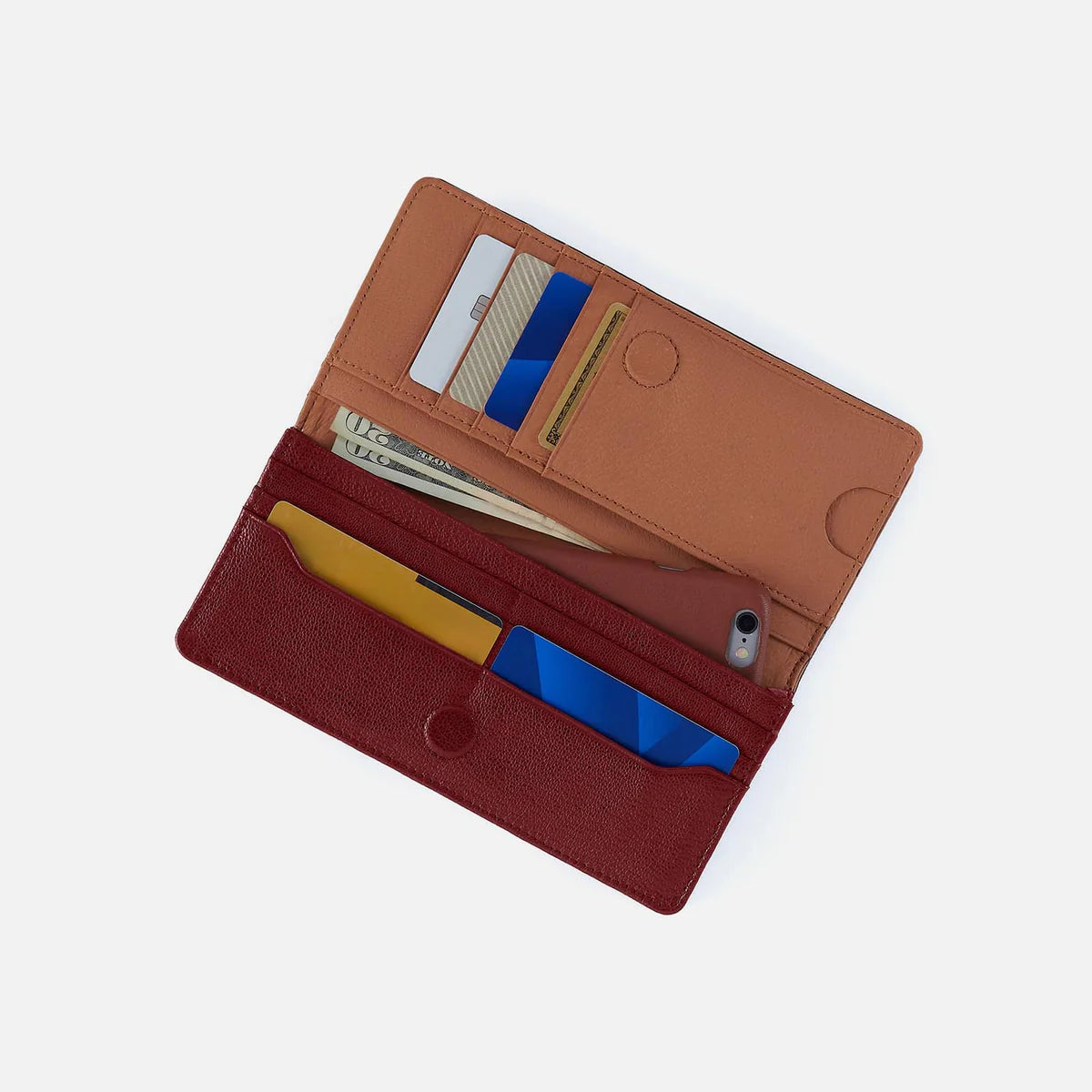 Hutton Large Wallet - Micrograin Leather | Red Dahlia