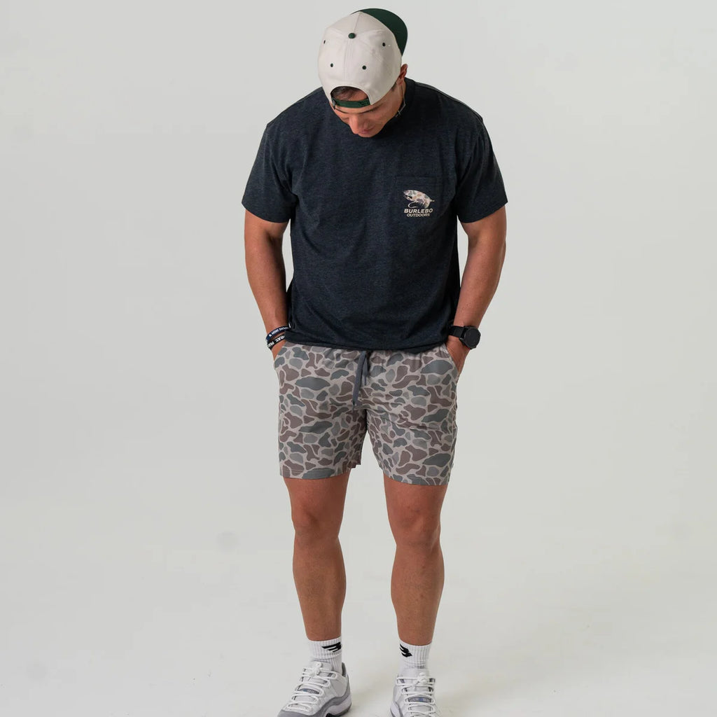 Athletic Short - Classic Deer Camo - Grey Liner 7"