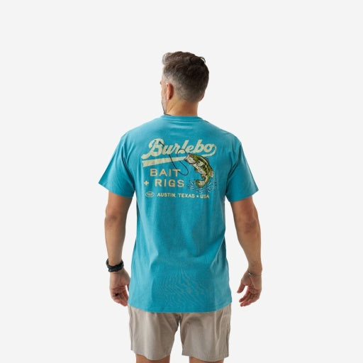 Short Sleeve Tee - Bait And Rigs - Cyan