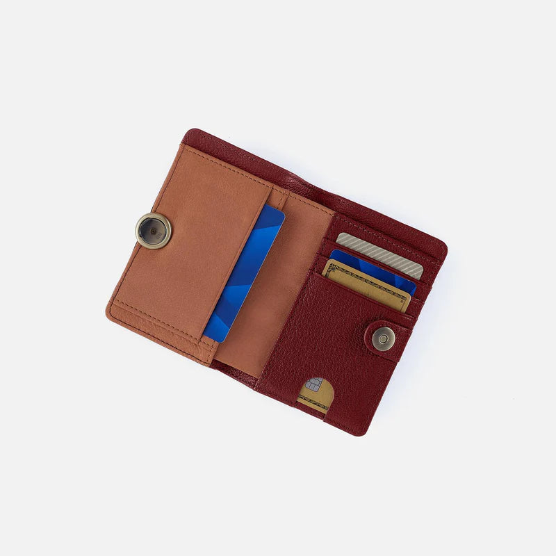 Hutton Small Wallet - Micrograin Leather | Red Dahlia